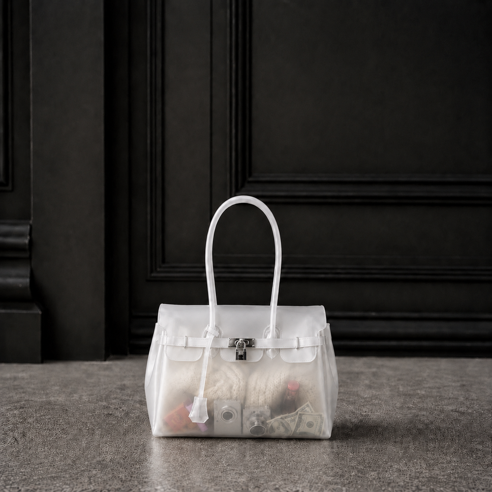 Mini Sac Jelly Firkin Pearl — Petit sac à main TPU transparent blanc nacré