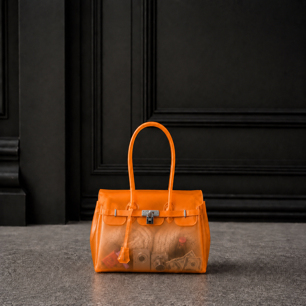 Mini Sac Jelly Firkin Sunset — Petit sac à main TPU transparent coucher de soleil